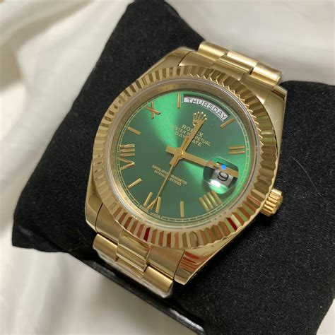 green and gold watch rolex|Rolex day date 40mm.